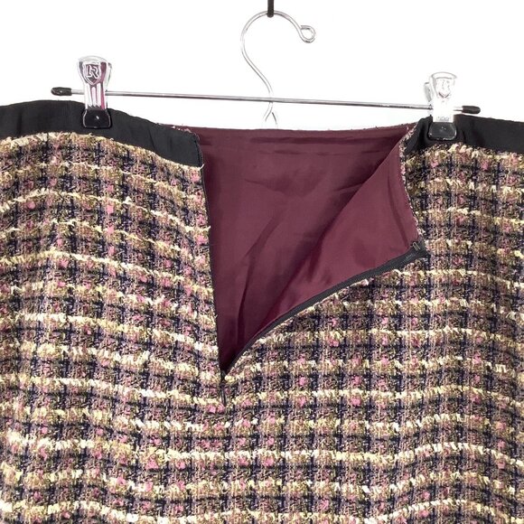 REQUIREMENTS Women's Skirt Purple Brown Black Tweed Bow Lined Size 16 - Picture 4 of 6